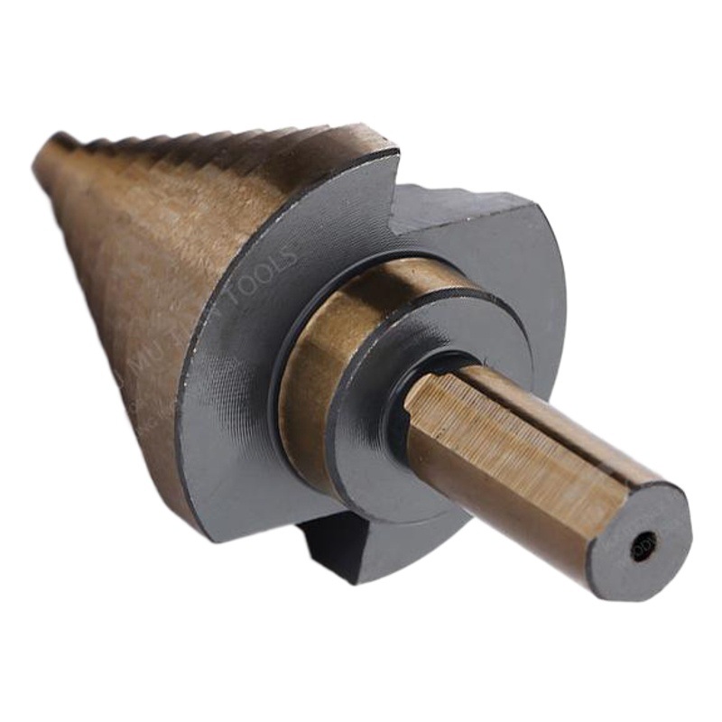 Broca escalonada de acero HSS con mango triangular, set de 5 piezas, herramienta de perforación profesional