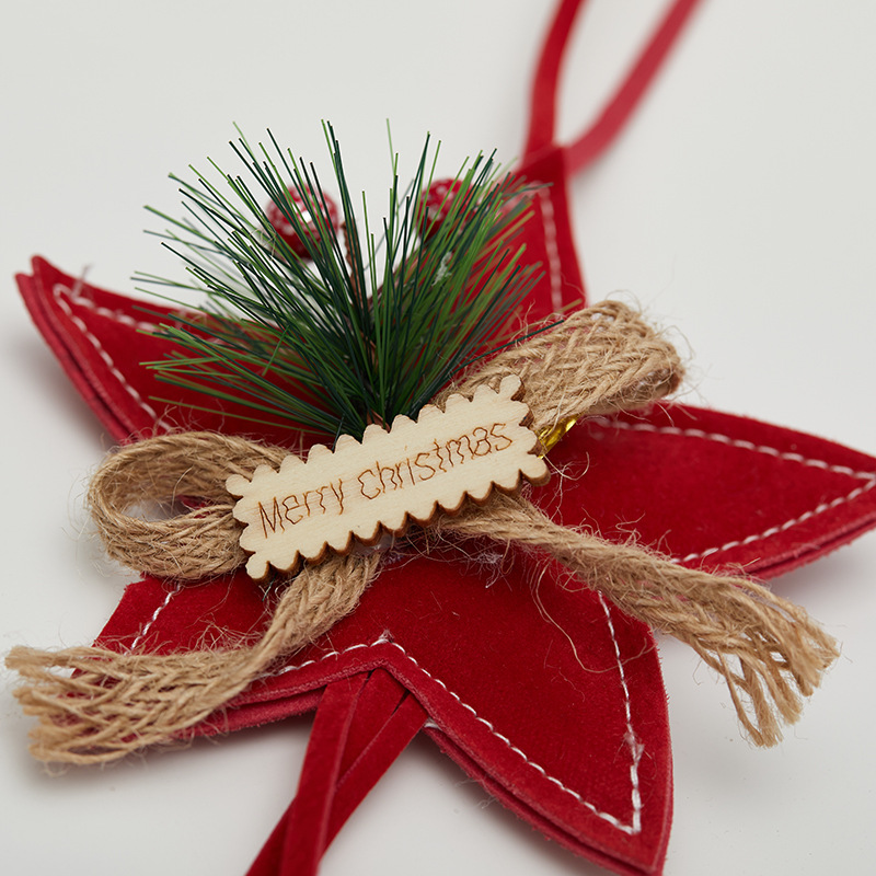 Buscando madera guantes de campana de peluche rojo colgante pin colgante decoración del árbol de Navidad