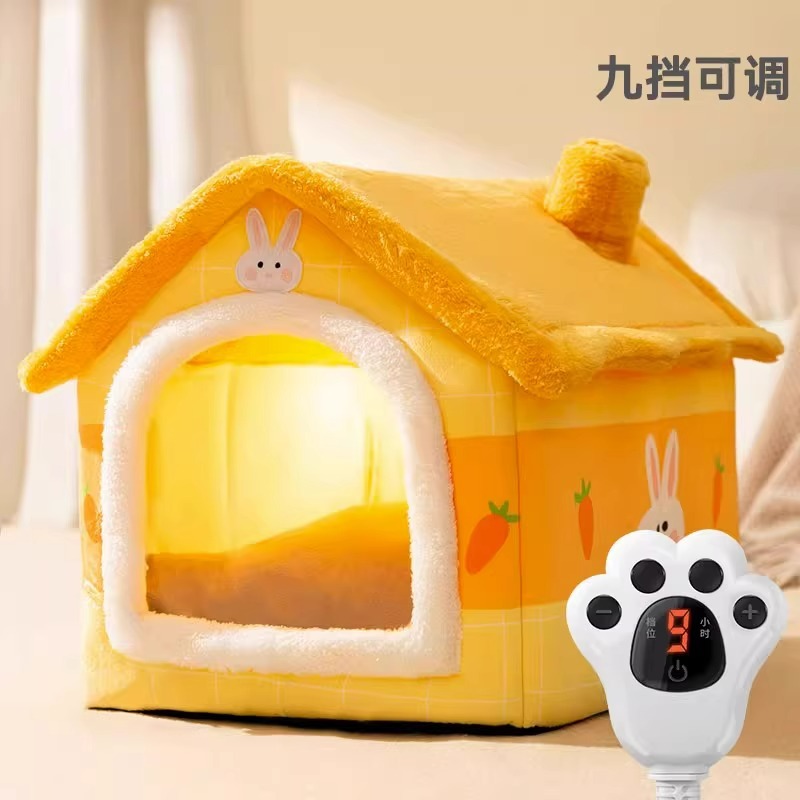 Otoño e invierno perro Totoro calefacción perrera cálido semi-cerrado gato nido mascota nido invierno a prueba de frío gato nido Mat suministros