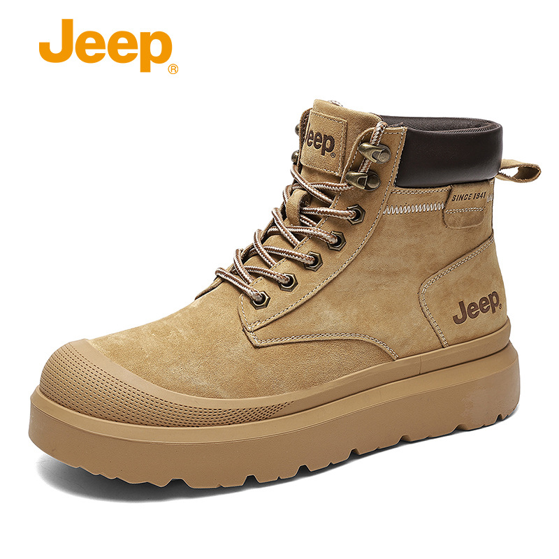 Jeep Jeep Men's Shoes Autumn and Winter Boots Non-Slip High-Top British Style Boots Men's Sports Shoes Short Boots Work Shoes