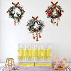 新款樹枝鳥籠喜鵲畫眉鳥松枝自粘牆貼客廳臥室兒童房裝飾畫KSA-37