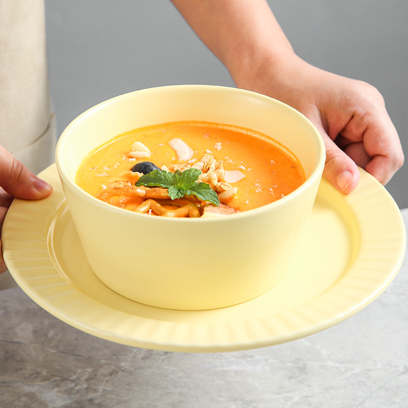 Vajilla de cerámica en relieve de campo de trigo creativo ins Vajilla para el hogar transfronteriza nórdica Tazón de arroz de cerámica Vajilla