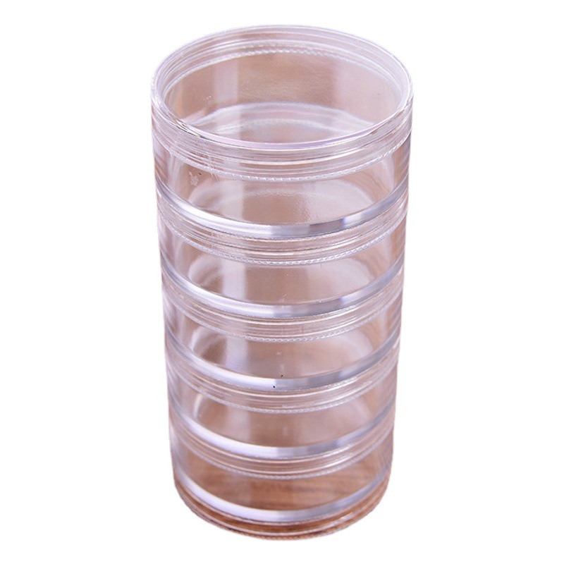 7cm 5 piezas de alta botella redonda de plástico transparente botella sub-botella joyería piezas organización caja de almacenamiento botella de embalaje