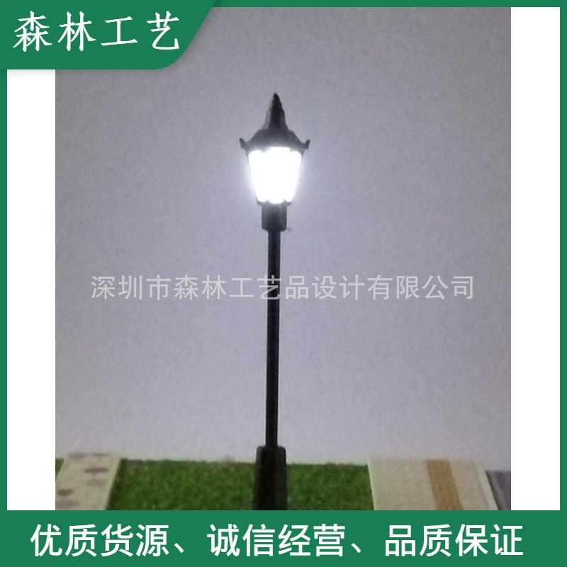 Модель песочного стола, уличный фонарь, мх, микроландшафтное украшение, светящийся уличный фонарь с одной головкой, 007, светодиодный садовый светильник-T01