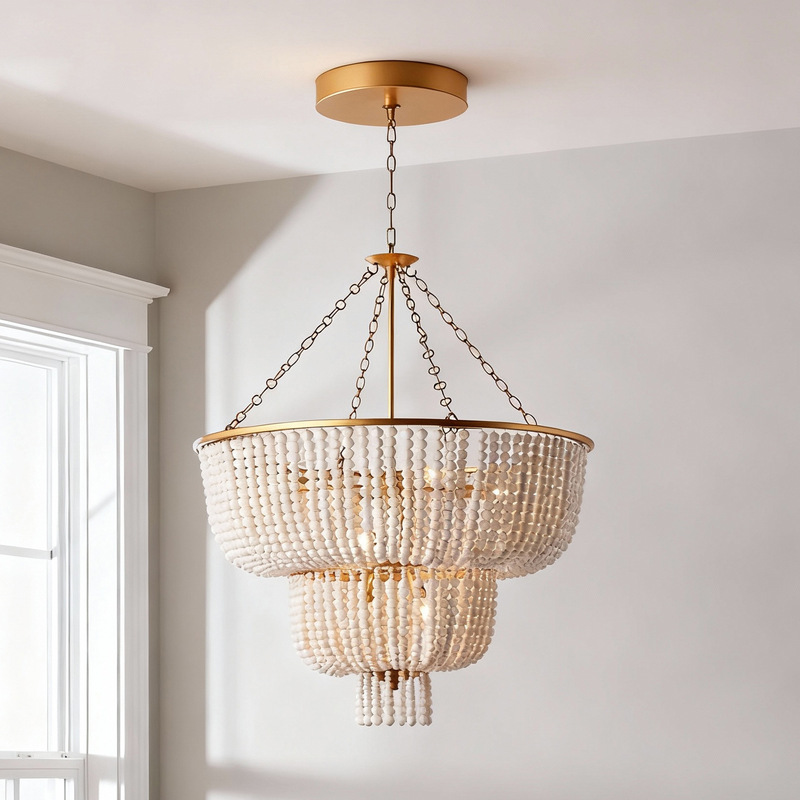 Creative American style duplex crystal chandelier retro French style villa living room stair three long chandelier living room lamp