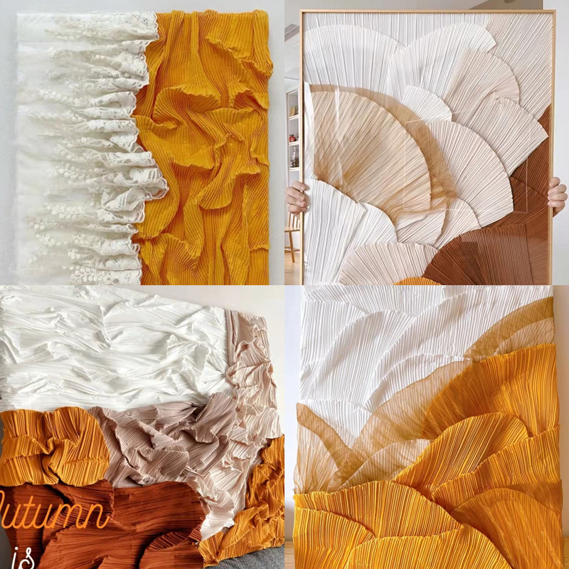 三宅一生褶皱布料压褶肌理画手工DIY婚礼婚庆背景装饰面料皱纹纸