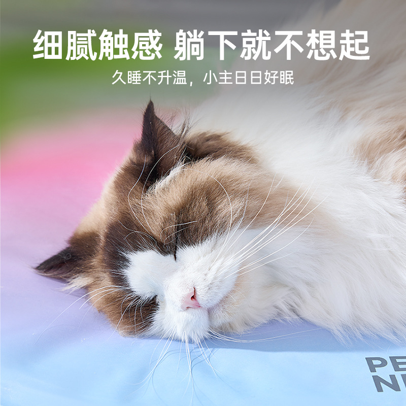 Arco iris gradiente para mascotas almohadilla de hielo para perros de verano alfombra para dormir de nido de hielo para perros alfombra de enfriamiento de nido de gato alfombra de nido de hielo al por mayor transfronterizo