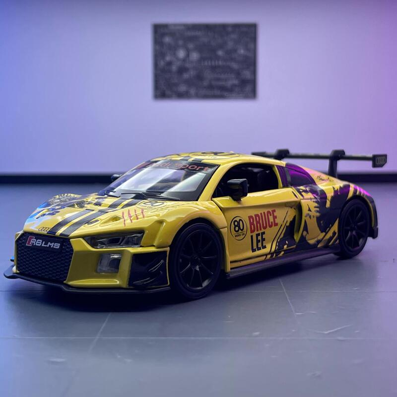 Marco Polo alloy car Model 1:32 Audi R8LMSGT3 Bentley pull-back door toy car model decoration Marco Polo alloy car Model 1:32 Audi R8LMSGT3 Bentley pull-back door toy car model decoration