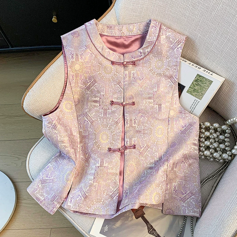 Новый китайский стиль ретро высокого класса легкий и роскошный национальный прилив жилет