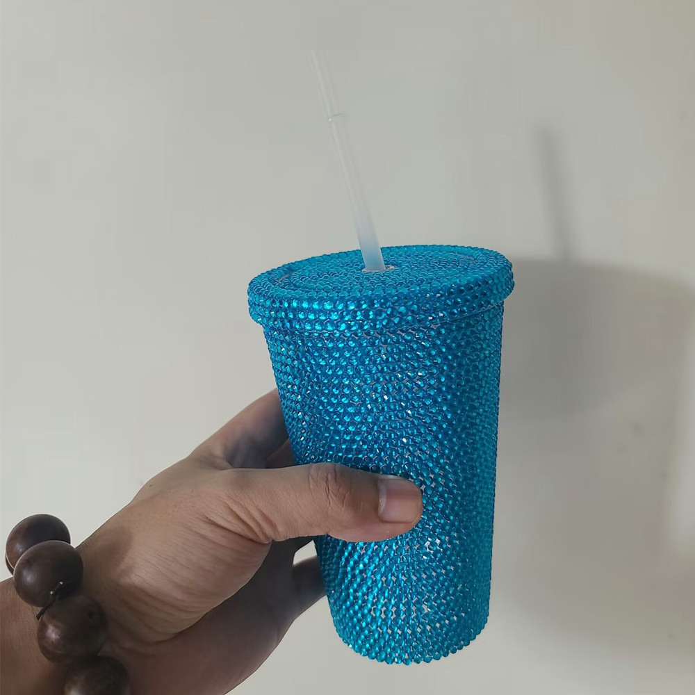 塑料吸管杯镶钻