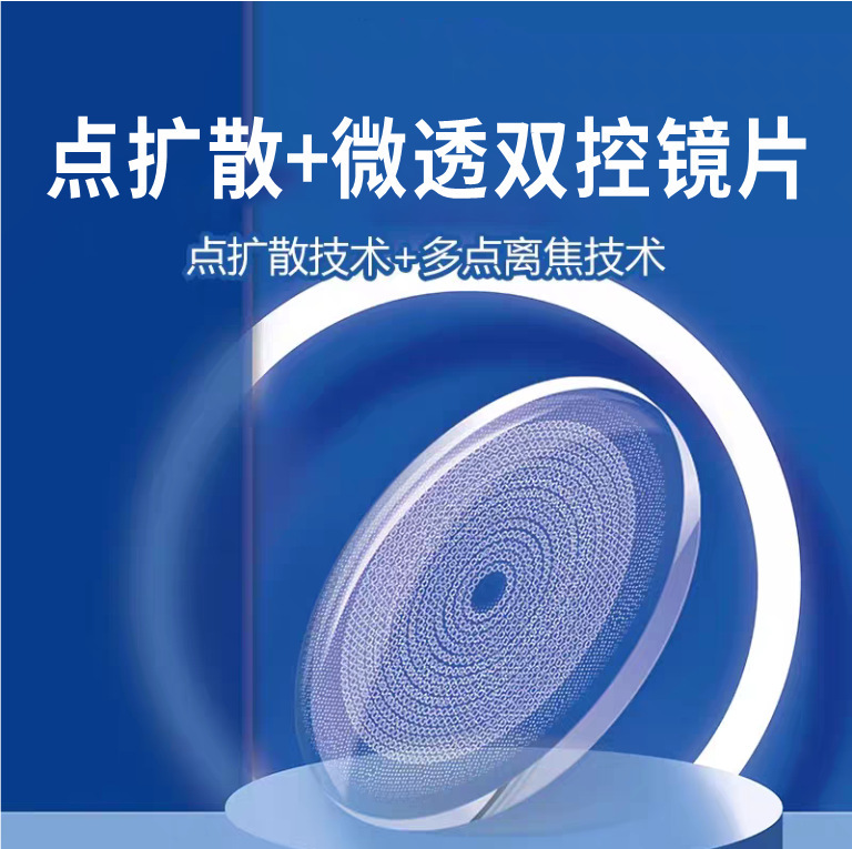 1.67点扩散加+多点微透离焦防蓝光镜片1.61雾视树脂防控近视眼镜|undefined
