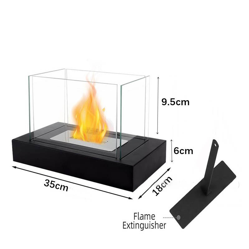 Cross-Border Portable Alcohol Fireplace with Real Flame Heater, Tabletop Ethanol Stove - Four-Piece Outdoor Camping Set