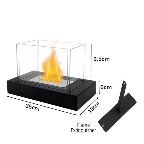Cross-Border Portable Alcohol Fireplace with Real Flame Heater, Tabletop Ethanol Stove - Four-Piece Outdoor Camping Set