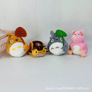 Japanese Miyazaki Hayao Totoro Keychain Pendant Bus Black Charcoal Doll Ornament Children's Backpack Toy Doll