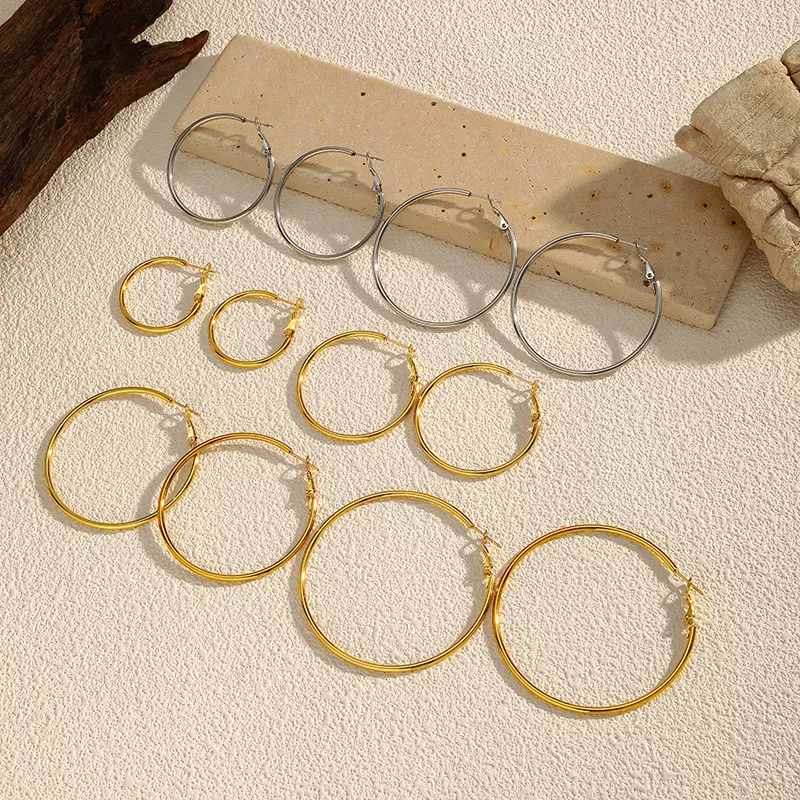 欧美个性大圆环耳环简约时尚电镀耳饰女批发