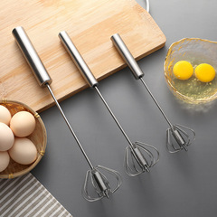 Stainless steel semi-automatic rotating egg beater push-type household whipped cream baking stirring stick manual beater