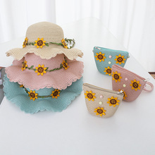 新款女童防晒太阳帽子公主沙滩帽波浪草帽防晒遮阳帽公主凉帽批发