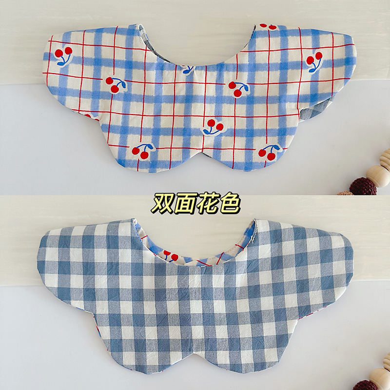 9双面纱布格子樱桃