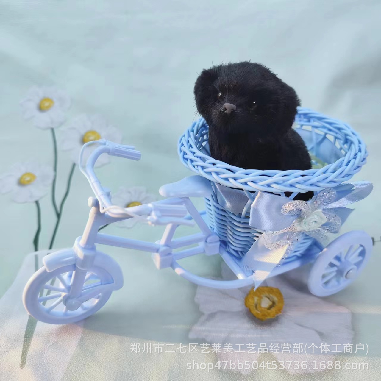 검은 개 파란 차