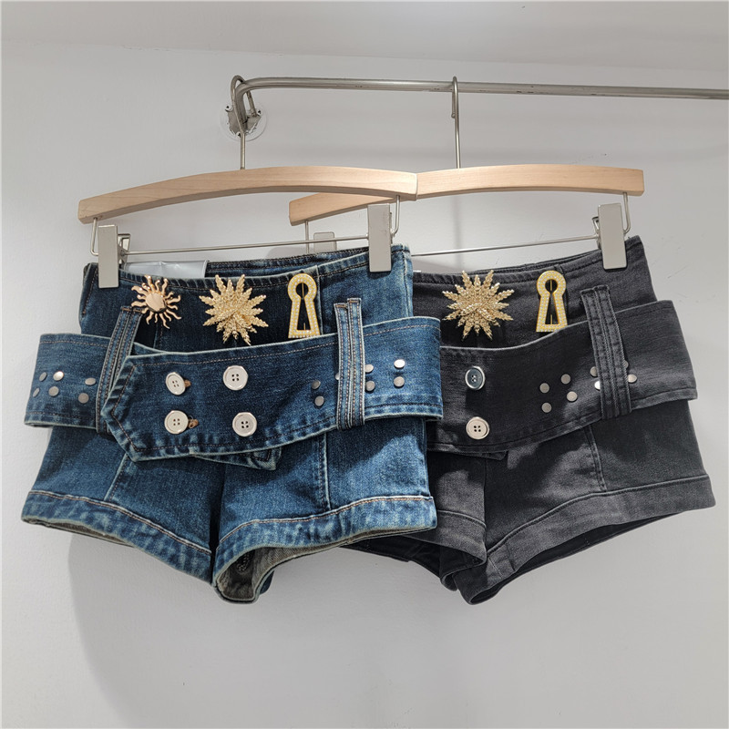 Pantalón Corto de Mezclilla Cintura Baja para Mujer