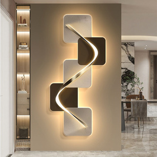 Entrance Light luxury abstract living room decorative painting LED light painting corridor aisle mural modern minimalist hanging painting