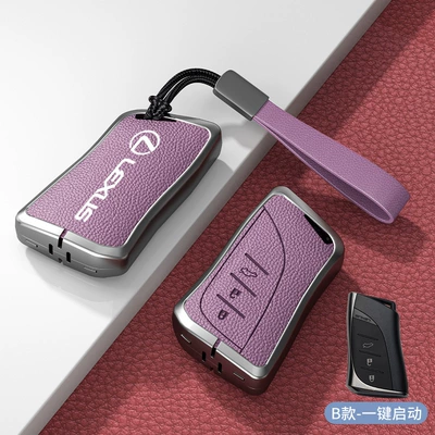 buckle 270 | Car key bag - standard-model-b-one-click-start-glow-purple-zinc-alloy-shell-hand-strap