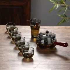 耐高溫玻璃逍遙煮茶壺側把玻璃小青柑專用煮茶器家用泡茶煮茶器