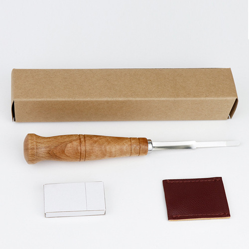 跨境热卖304不锈钢面包修容刀面团平分刀割纹刀木柄弧形面包割刀