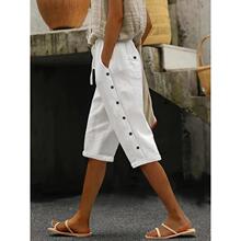 N 19440 Women's Button Loose Shorts ŮʿŦ�ۿ������ж̿�