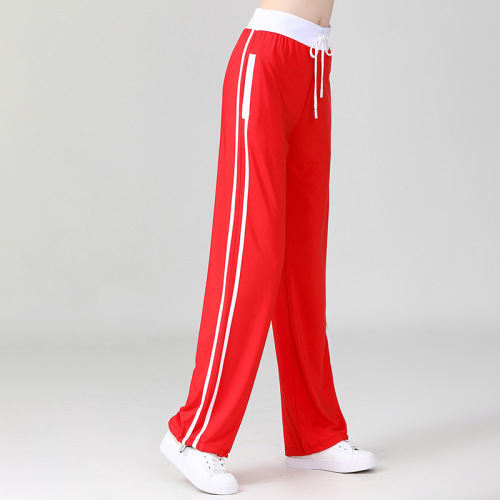 Square dance set striped short-sleeve sports high-elastic dance pants team cheerleading fitness routine performance outfit