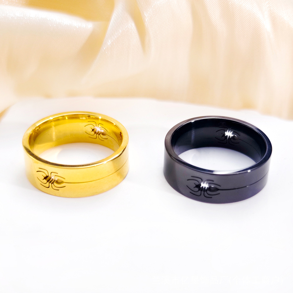 Cross-Border Popular Wire-Cut Spider Hollow Stainless Steel Ring Men's Ring Fashion Personalized Titanium Steel Jewelry Wholesale