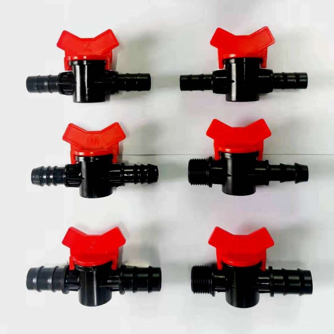 盈展阀门厂家直供塑料宝塔直通开关螺牙直通阀门红黑色款密封好