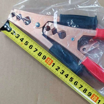 Battery Clamps with Thickened Copper Heads for Car Batteries, Jump-Starting Connection Cable Clamps, Charger Clips, Large and Small Alligator Clips (Car on the line of fire) - pair-of-iron-clips-15cm