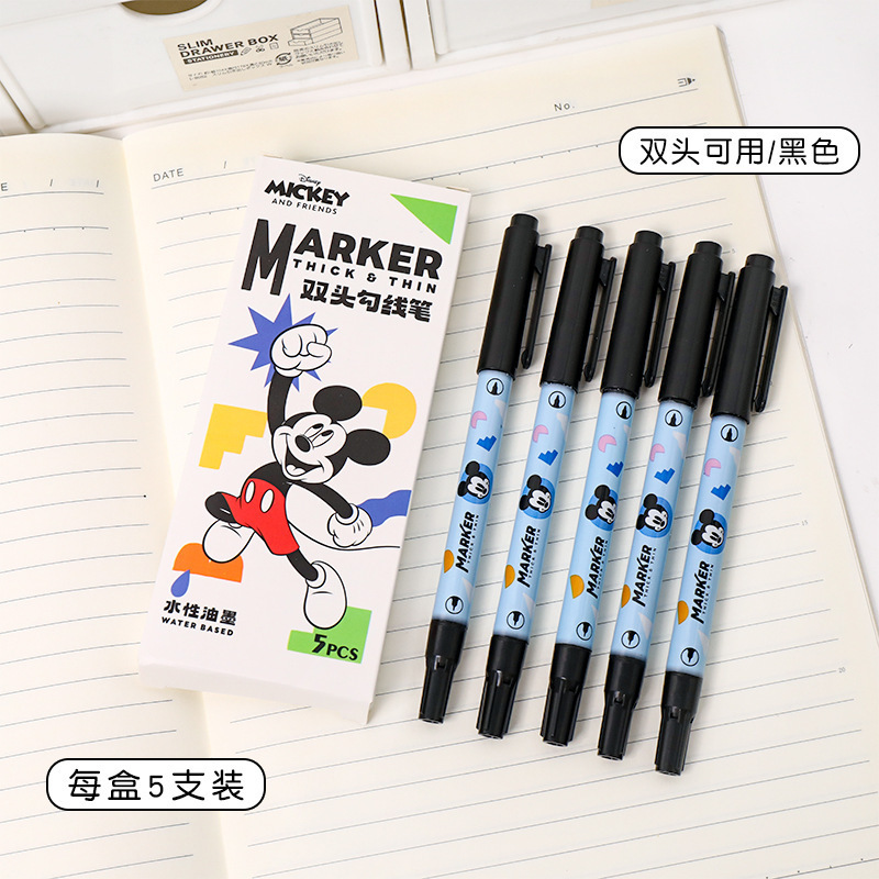 Autenticamente autorizado doble cabeza de arte marcadora acuosa pintura de arte personaje pincel de gancho en stock al por mayor