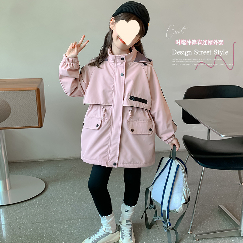 여아 가을 겨울 재킷 2024 신스타일 어린이 유행 상의 중대형 어린이용 한국어 버전 가을 겨울 파카