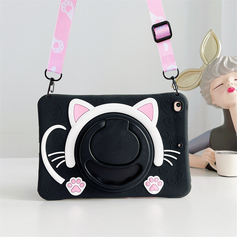 Suitable for iPad 10.2 Cat Cartoon Bracelet Stand Tablet Case iPad 9.7 Mini6 Strap Protective Case