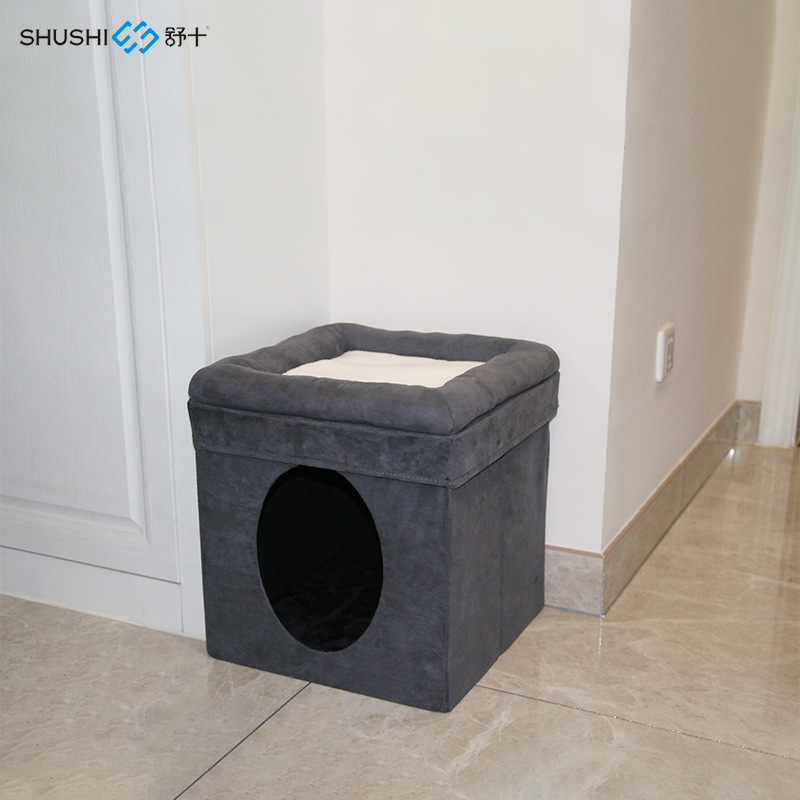 Nido para gatos Junhao para verano y todas las estaciones, estilo nórdico, hogar para mascotas, cama casa semicerrada plegable, suministros para gatos