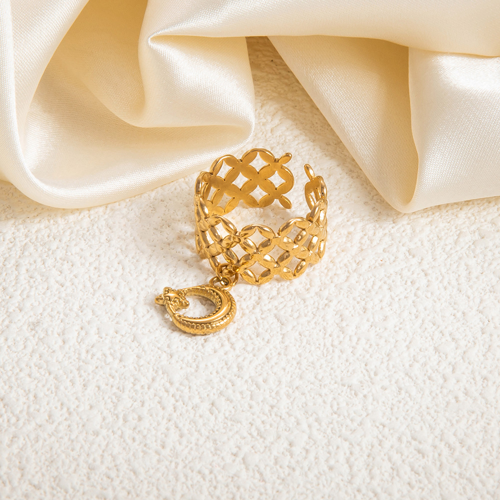 4g Weight Open Rings Classification Adjustable Ring Size 1 Piece Quantity Casual, Holiday Occasion 304 Stainless Steel Material Starfish, Shell, Fish Pattern Women's Gender Plating Design Marine Style Style Gold Color Marine Style Starfish Shell Fish 304 Stainless Steel Plating Women's Open Rings 8