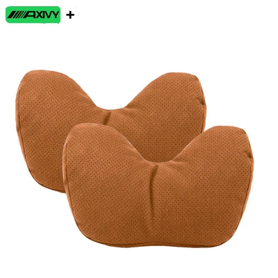 Waist support – girls - two-year-warranty-2-full-size-suede-u-shaped-pillows-perforated-in-cognac-brown