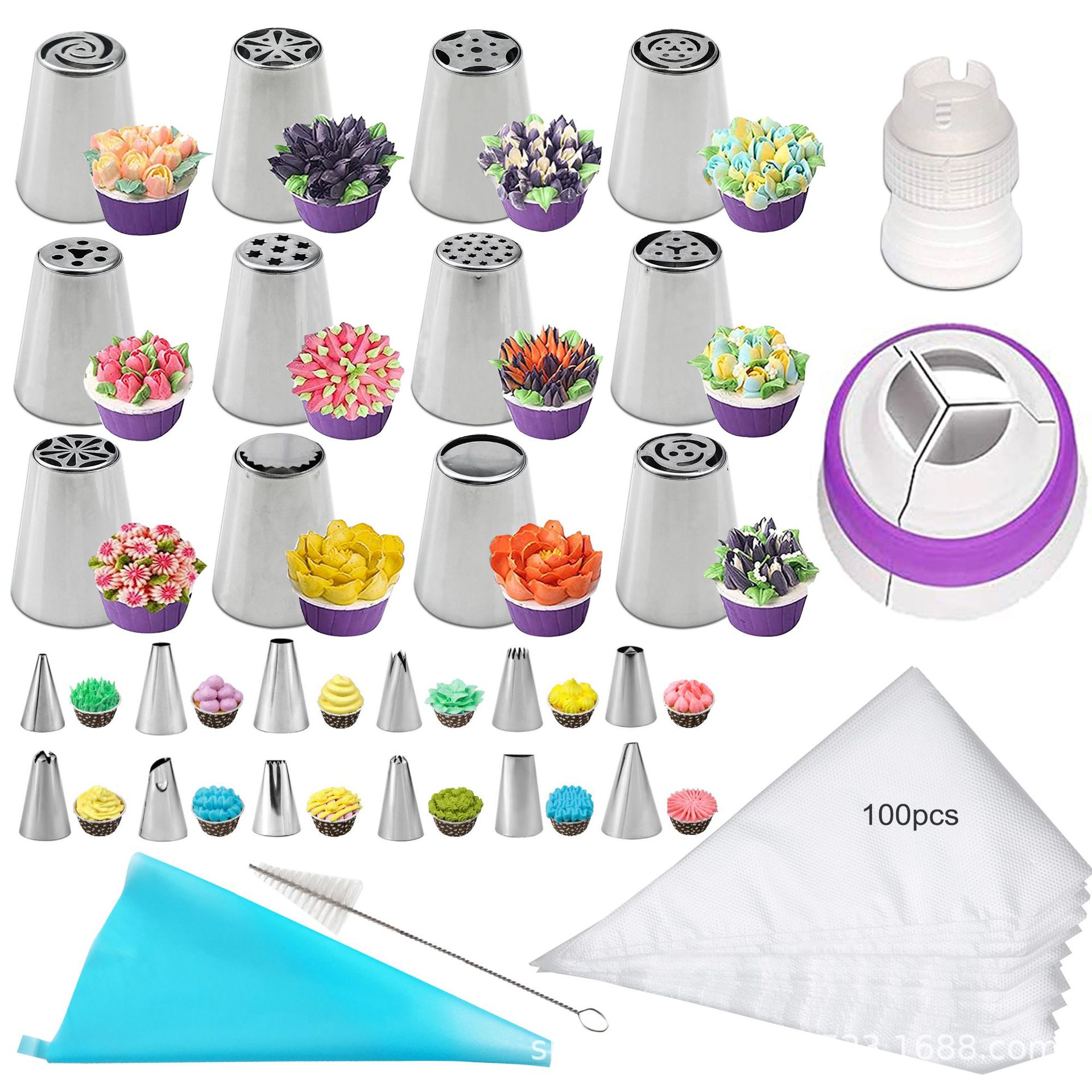 Boquilla de pastelería de acero inoxidable ruso más que traje completo pastel DIY pastelería boquilla transfronteriza e-commerce herramientas para hornear