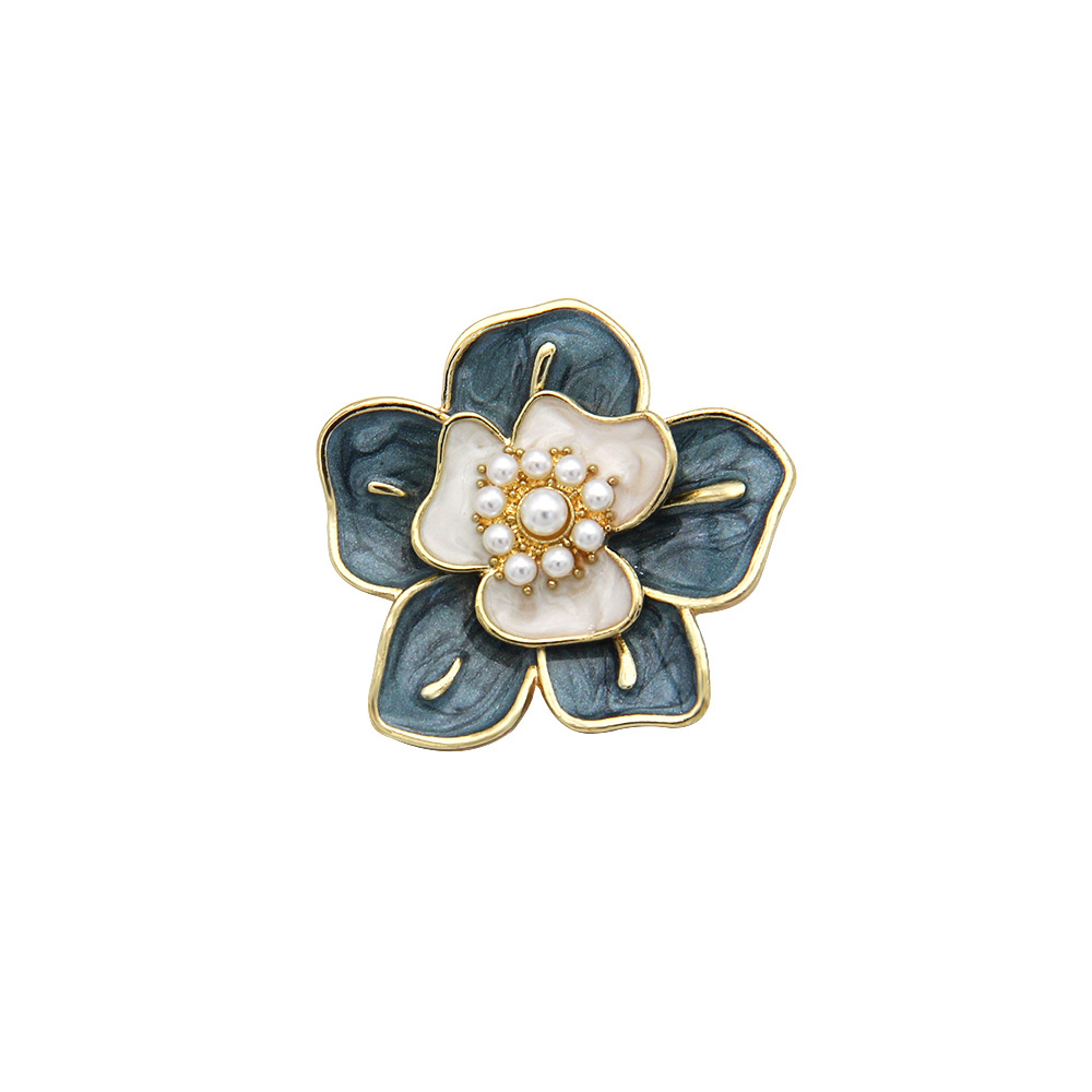 Kamelienbrosche mit Emaille-Finish, koreanisch inspiriertes Blumenmotiv für Damen, elegant und stilvoll, rutschfestes Taillenaccessoire,_voghion.com