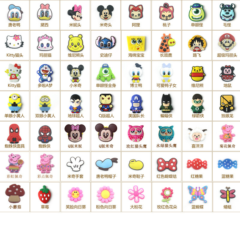 Cave Shoes Shoe Flower Shoe Buckle Zhibixing Shoe Jewelry Cute Strawberry Donald Duck Mickey Mouse Minnie Shoe Flower