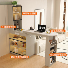 吧台桌家用阳台休闲伸缩隔断桌餐边柜一体轻奢高级感小户型吧台柜