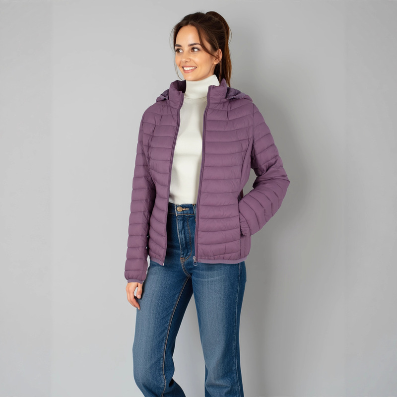 European and American Cross-Border Women's Warm Quilted Jacket with Side Vertical Stripes and Hood, Portable Lightweight Cotton Coat for Women European and American Cross-Border Women's Warm Quilted Jacket with Side Vertical Stripes and Hood, Portable Lightweight Cotton Coat for Women