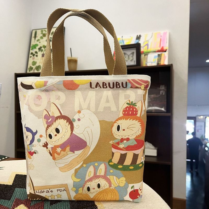 2025 新ラブブ labubu ハンドバッグ キャンバスバッグ ポータブル かわいい ランチ お土産 ハンドバッグ|undefined