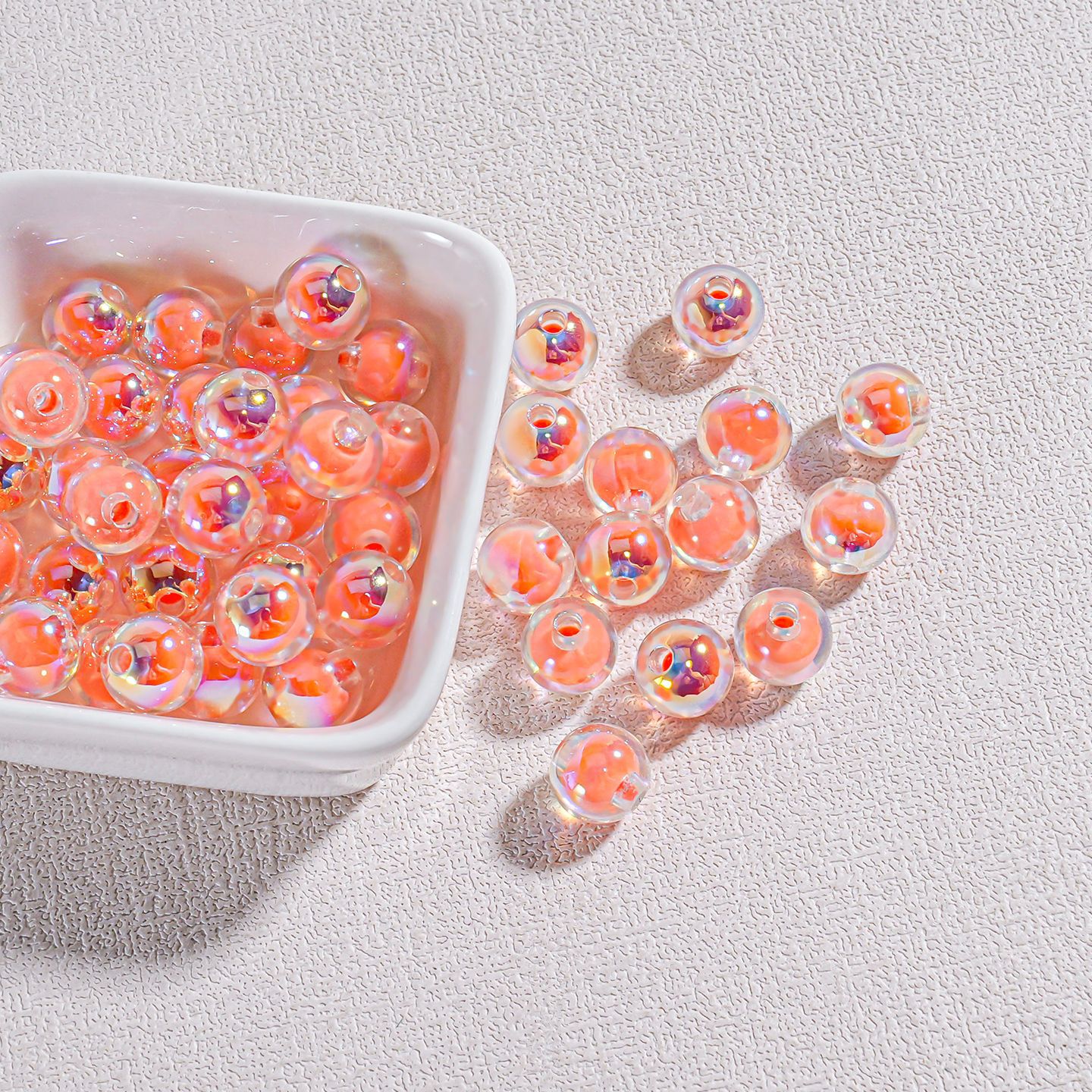 Caramelo de color interior transparente 1.5 cuentas redondas de orificio recto 10mm joyería de moda decoración de bricolaje cadena de teléfono móvil pulsera accesorios de decoración