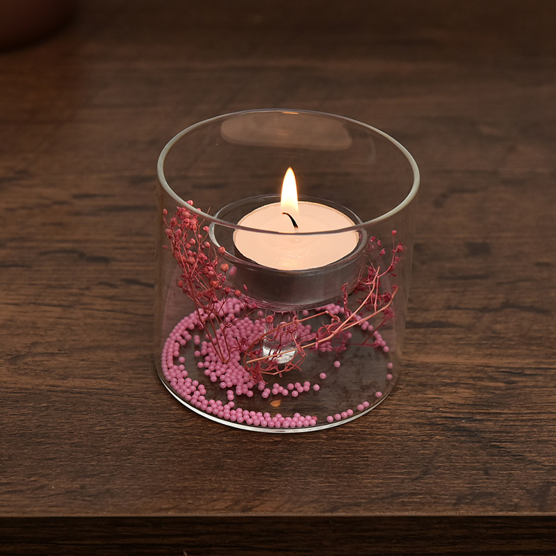 De estilo europeo cilindro de cristal huracán candelabro lámpara de aceite a prueba de viento titular de la vela decoración del hogar creativo con velas cena regalo