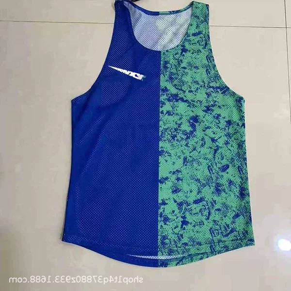 Printed Track and Field Clothing, Quick-Drying and Breathable, Men's and Women's Sports Training Clothing, Vests, Competition Clothing, Sports Marathon Running Clothing