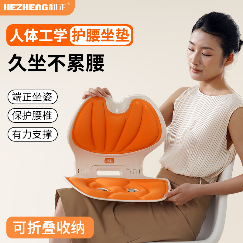 折りたたみ式腰痛対策背もたれクッション 学生・子供用腰・背中サポート オフィス長時間座り用 新年ギフト