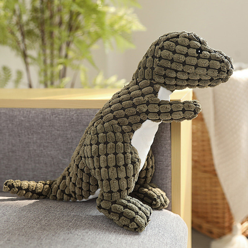 Corgi Golden Retriever lindo dinosaurio suministros para mascotas interactivo alivio tapado Juguete de perro transfronterizo sonido de felpa molar resistente a los mordiscos